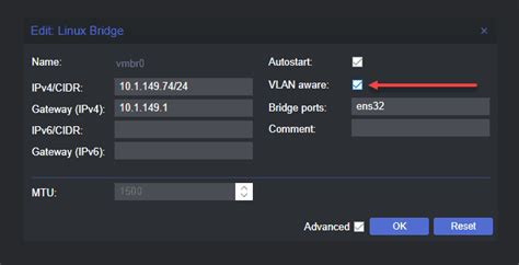 With the VLAN-aware checkbox, Proxmox can now connect to a switch that can pipe multiple VLANs over a single connection. . Proxmox vlan aware
